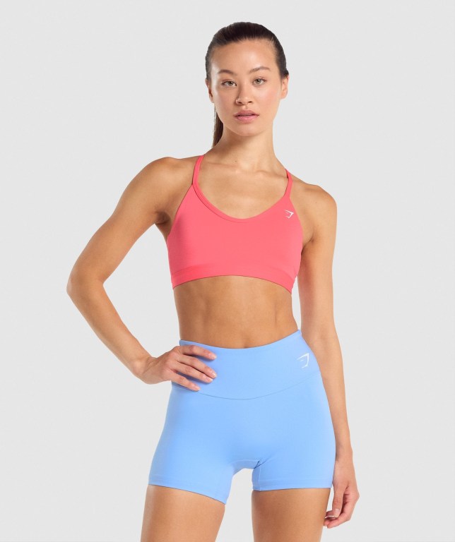 Sujetadores Deportivos Gymshark V Neck Entrenamiento Sports Bra Mujer Rosas | JlTCd6KCF1s