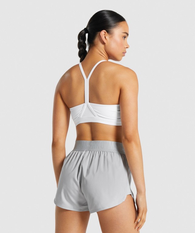 Sujetadores Deportivos Gymshark V Neck Entrenamiento Sports Bra Mujer Blancos | NseTQ5SUNsI