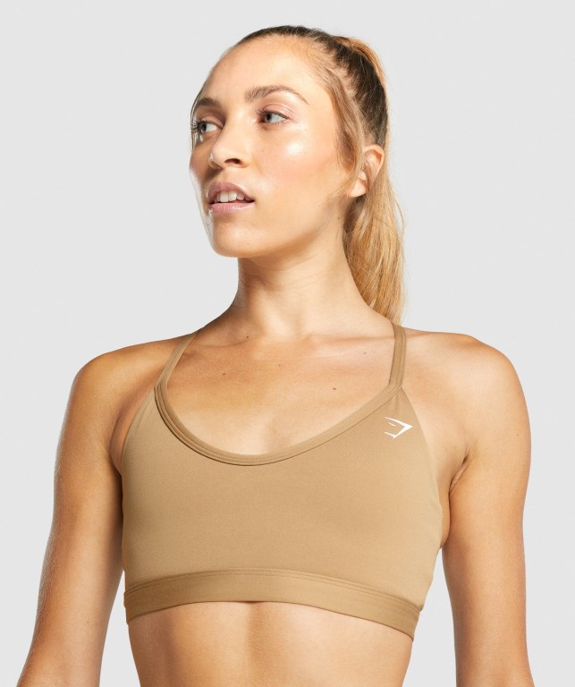 Sujetadores Deportivos Gymshark V Neck Entrenamiento Sports Bra Mujer Marrom Claro | OFsb7FhaWVp