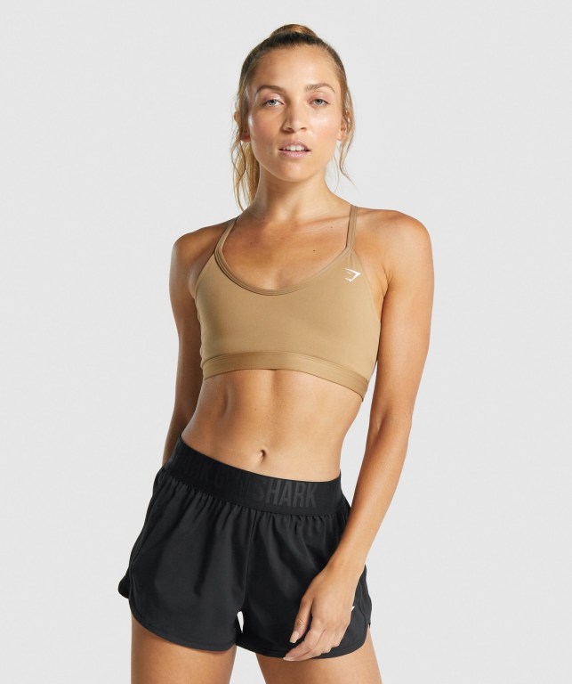 Sujetadores Deportivos Gymshark V Neck Entrenamiento Sports Bra Mujer Marrom Claro | OFsb7FhaWVp