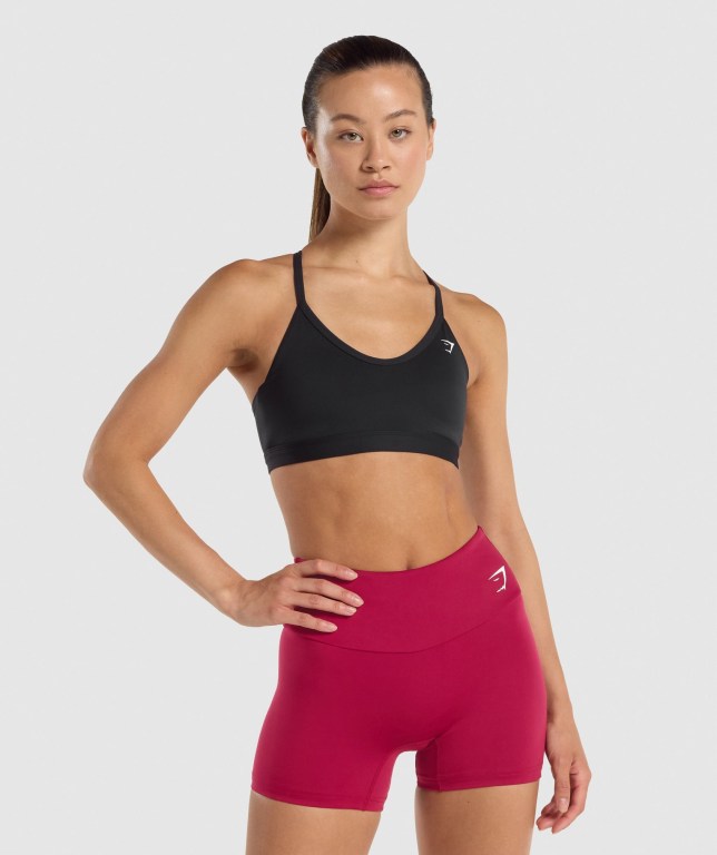 Sujetadores Deportivos Gymshark V Neck Entrenamiento Sports Bra Mujer Negros | r5zWO5vxdFN