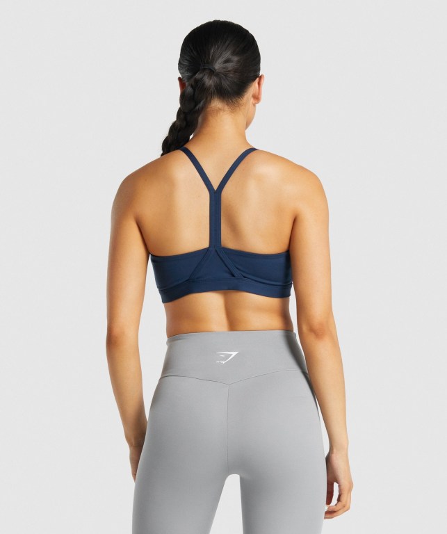 Sujetadores Deportivos Gymshark V Neck Entrenamiento Sports Bra Mujer Azul Marino | uqfDLSpRQC5