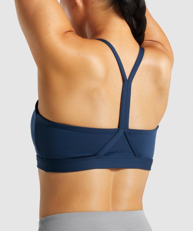 Sujetadores Deportivos Gymshark V Neck Entrenamiento Sports Bra Mujer Azul Marino | uqfDLSpRQC5