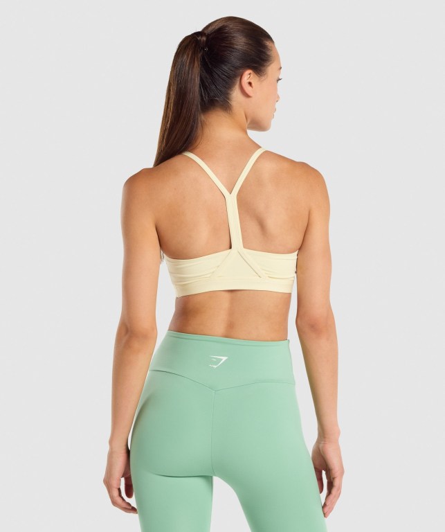 Sujetadores Deportivos Gymshark V Neck Entrenamiento Sports Bra Mujer Amarillos Claro | vkZoG5Hfe2W