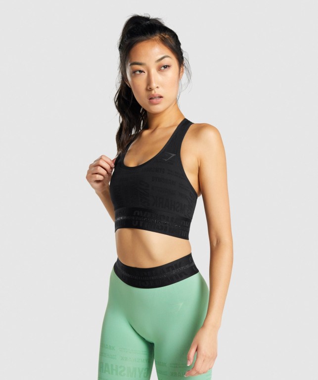 Sujetadores Deportivos Gymshark Vision Sports Bra Mujer Negros | hHMDWQ9OU5X