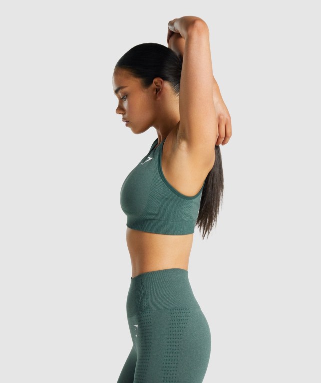 Sujetadores Deportivos Gymshark Vital Seamless 2.0 Sports Bra Mujer Verdes Oscuro | HVQ4abvvNMM