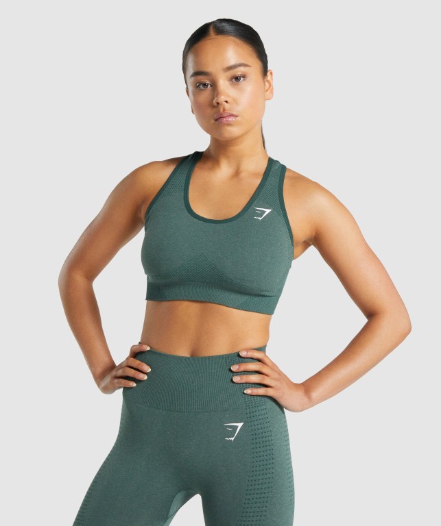 Sujetadores Deportivos Gymshark Vital Seamless 2.0 Sports Bra Mujer Verdes Oscuro | HVQ4abvvNMM