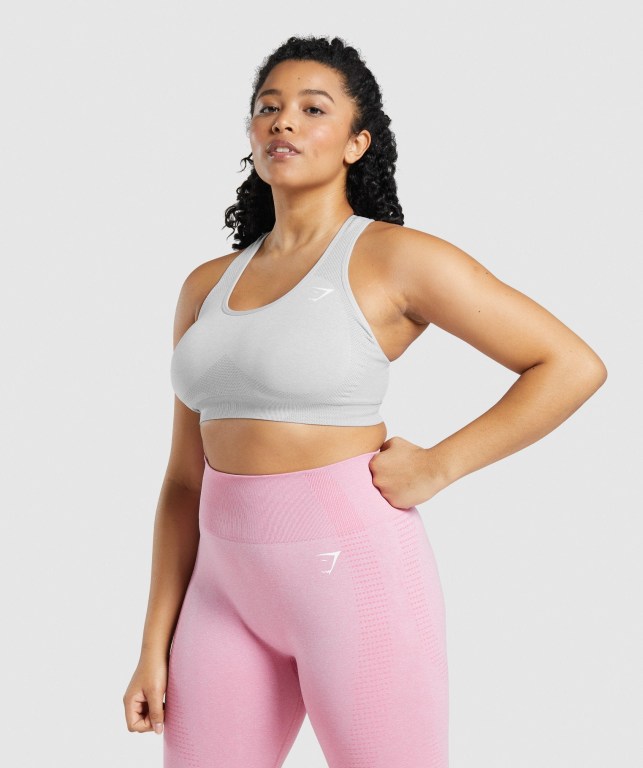 Sujetadores Deportivos Gymshark Vital Seamless 2.0 Sports Bra Mujer Grises Claro | KPER5Qzetsn