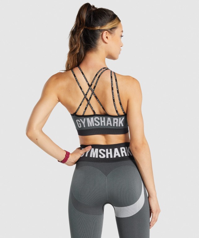 Sujetadores Deportivos Gymshark WTFlex Seamless Asymmetric Tiras Sports Bra Mujer Grises | GUxiZChfdPB