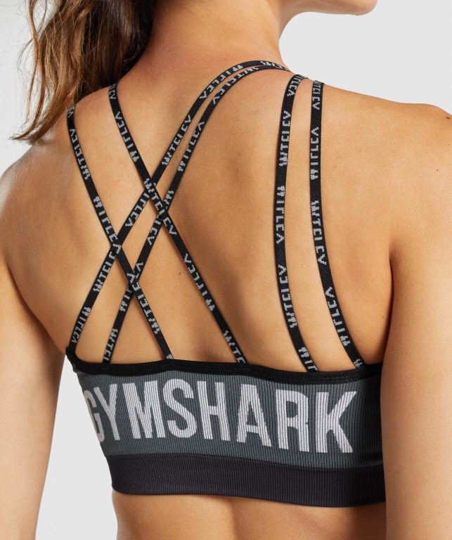 Sujetadores Deportivos Gymshark WTFlex Seamless Asymmetric Tiras Sports Bra Mujer Grises | GUxiZChfdPB