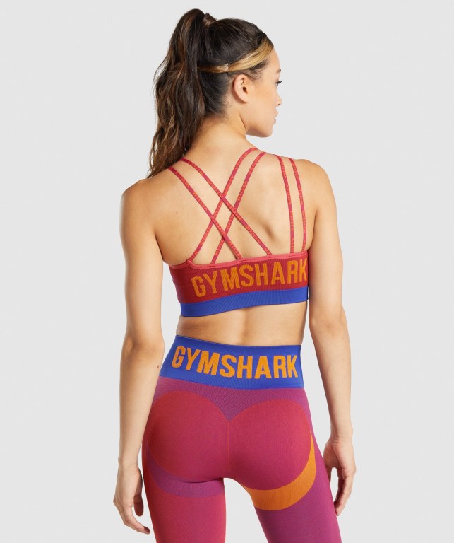 Sujetadores Deportivos Gymshark WTFlex Seamless Asymmetric Tiras Sports Bra Mujer Rosas | H3ICONLEmgR