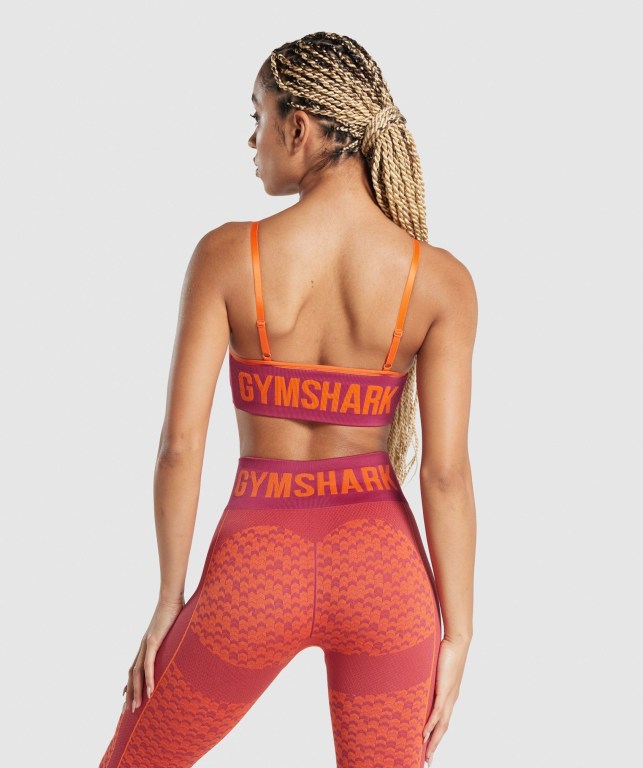 Sujetadores Deportivos Gymshark WTFlex Seamless Tiras Sports Bra Mujer Rosas | T9MlCqIAwrr