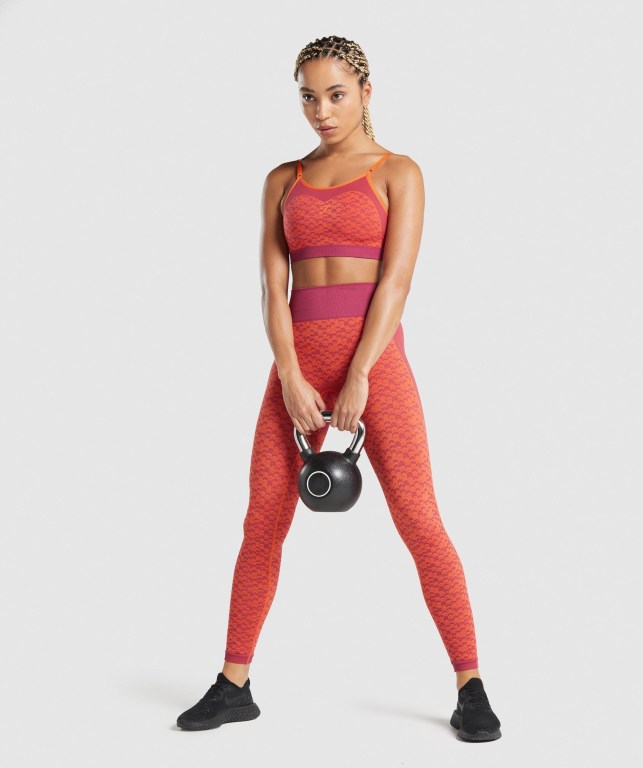 Sujetadores Deportivos Gymshark WTFlex Seamless Tiras Sports Bra Mujer Rosas | T9MlCqIAwrr