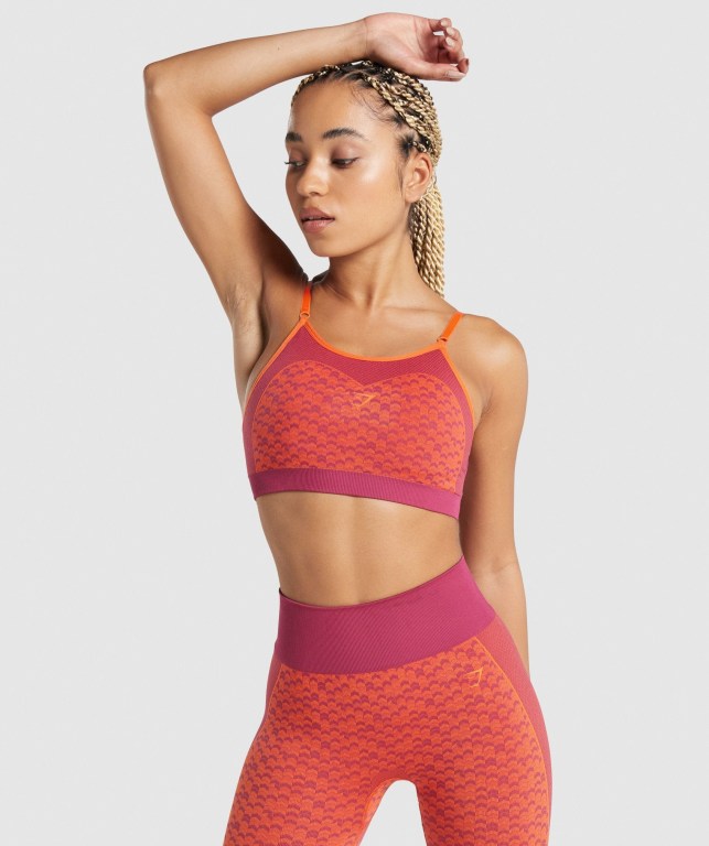 Sujetadores Deportivos Gymshark WTFlex Seamless Tiras Sports Bra Mujer Rosas | T9MlCqIAwrr