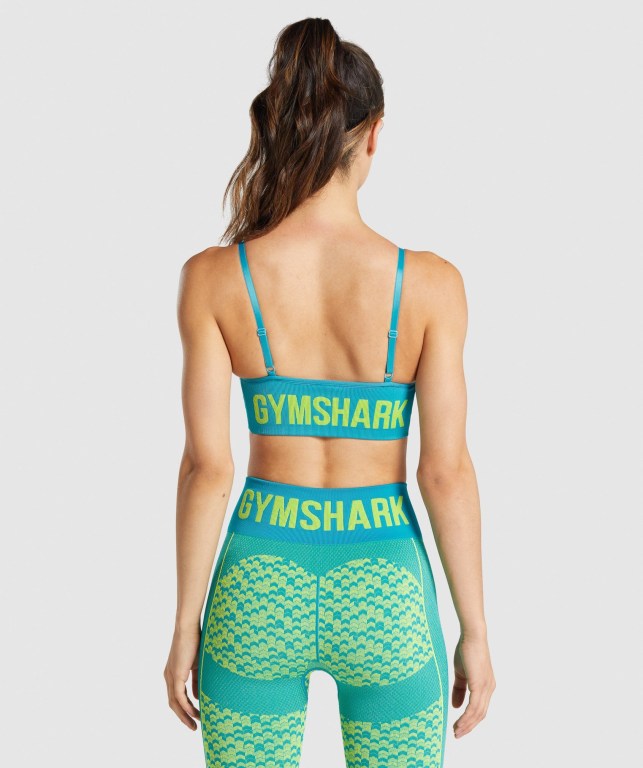 Sujetadores Deportivos Gymshark WTFlex Seamless Tiras Sports Bra Mujer Azules | Zm5Vd7szMkr