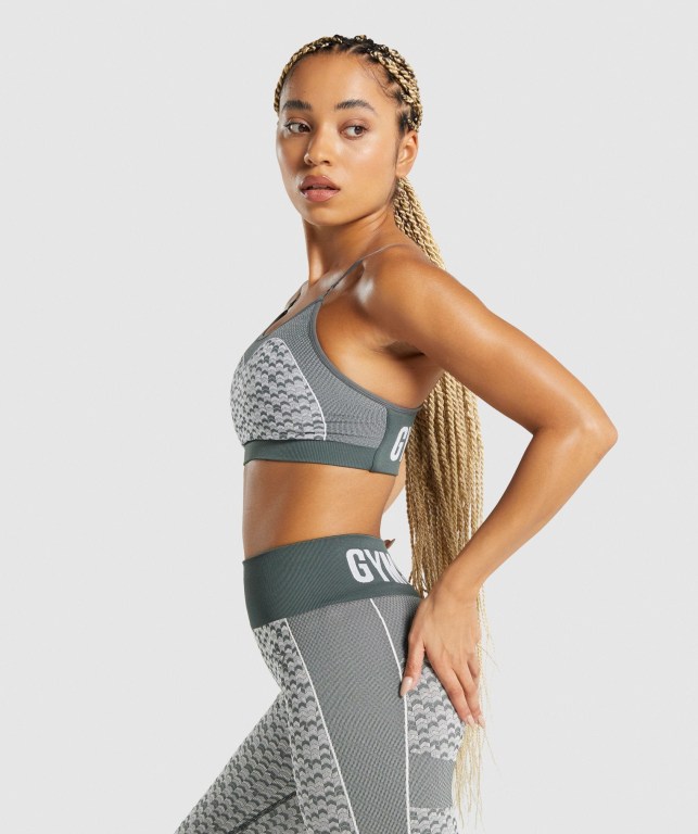 Sujetadores Deportivos Gymshark WTFlex Seamless Tiras Sports Bra Mujer Grises | tzjgAUOnTIc