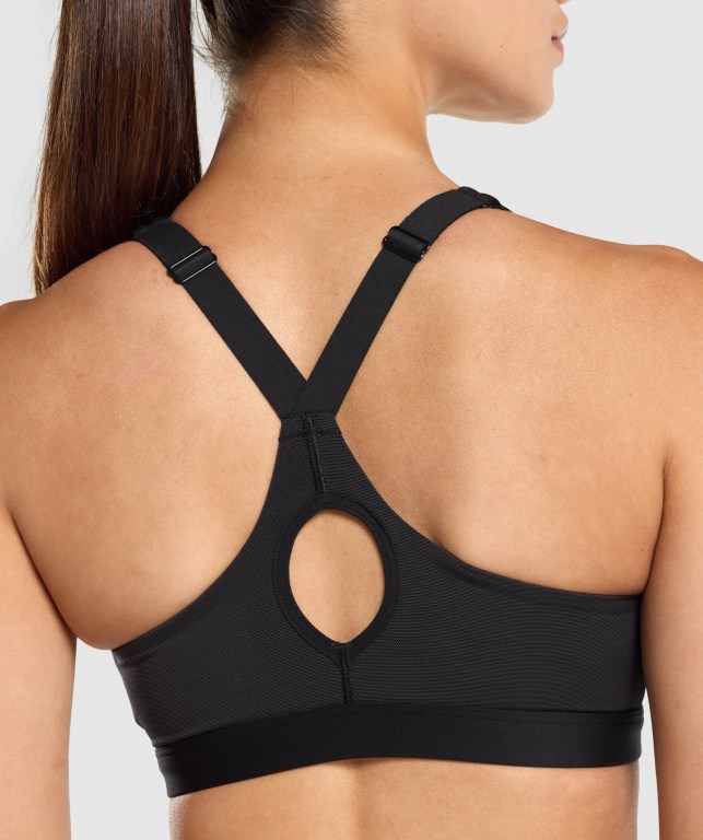 Sujetadores Deportivos Gymshark Zip Up Entrenamiento Sports Bra Mujer Negros | 5d1COLAaYO9