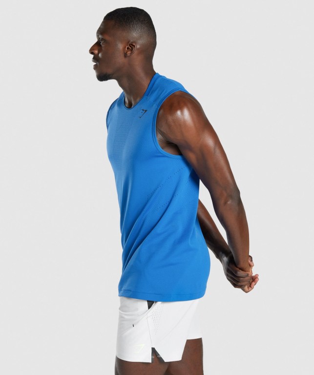 Tank Top Gymshark Apex Seamless Hombre Azules | Xlu9sDOOrfg