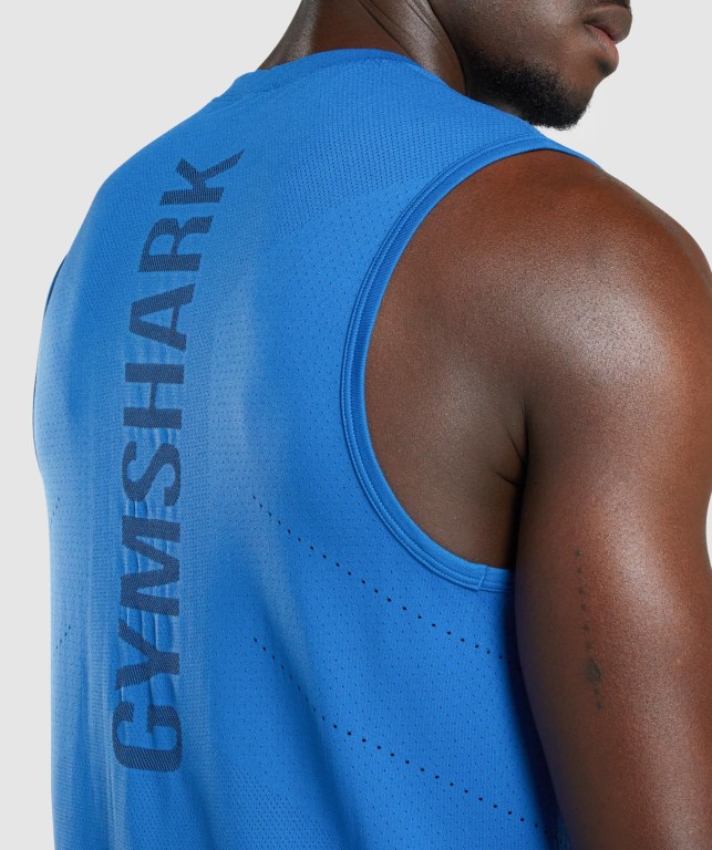 Tank Top Gymshark Apex Seamless Hombre Azules | Xlu9sDOOrfg