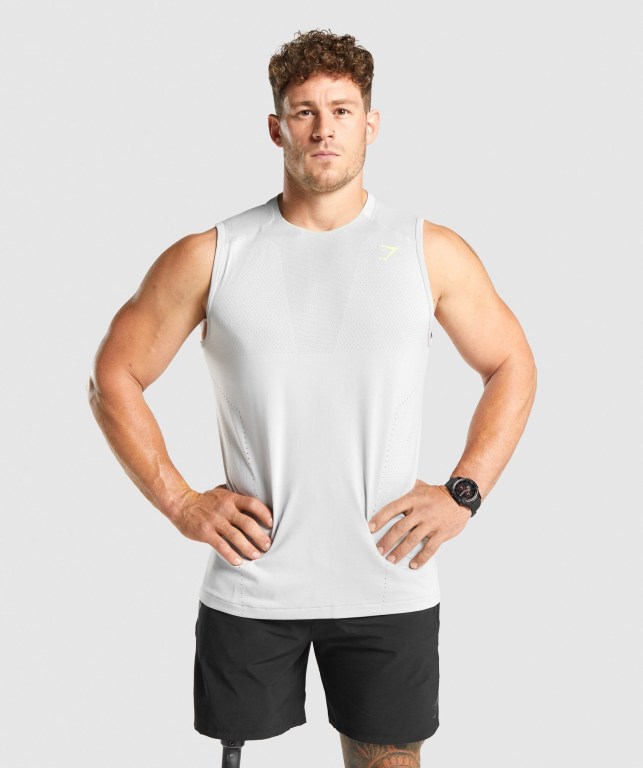 Tank Top Gymshark Apex Seamless Hombre Grises Claro | oem8vgtJ3na