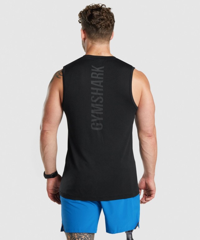 Tank Top Gymshark Apex Seamless Hombre Negros | aL1aXDwhjUs