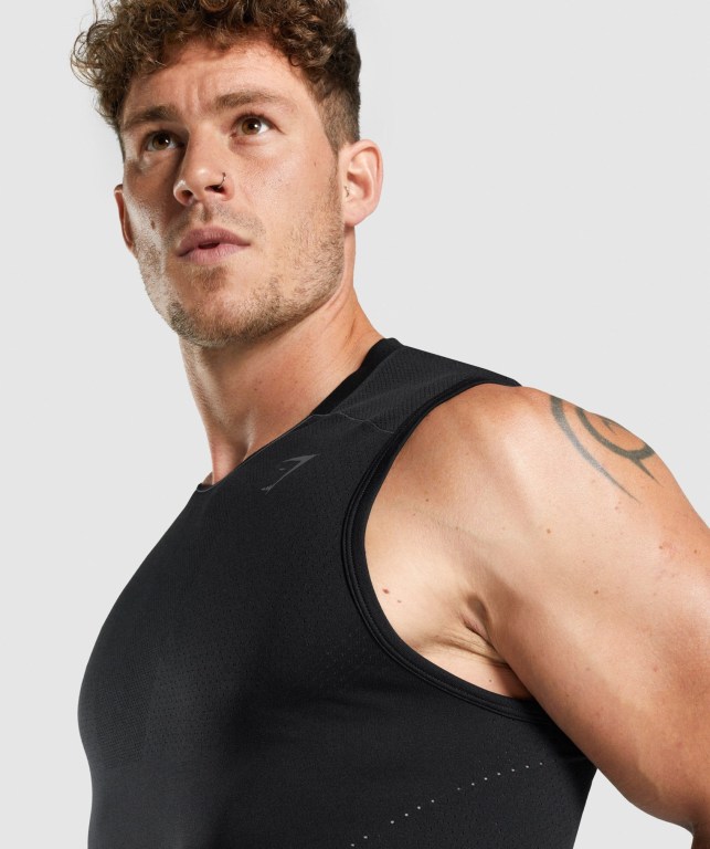 Tank Top Gymshark Apex Seamless Hombre Negros | aL1aXDwhjUs