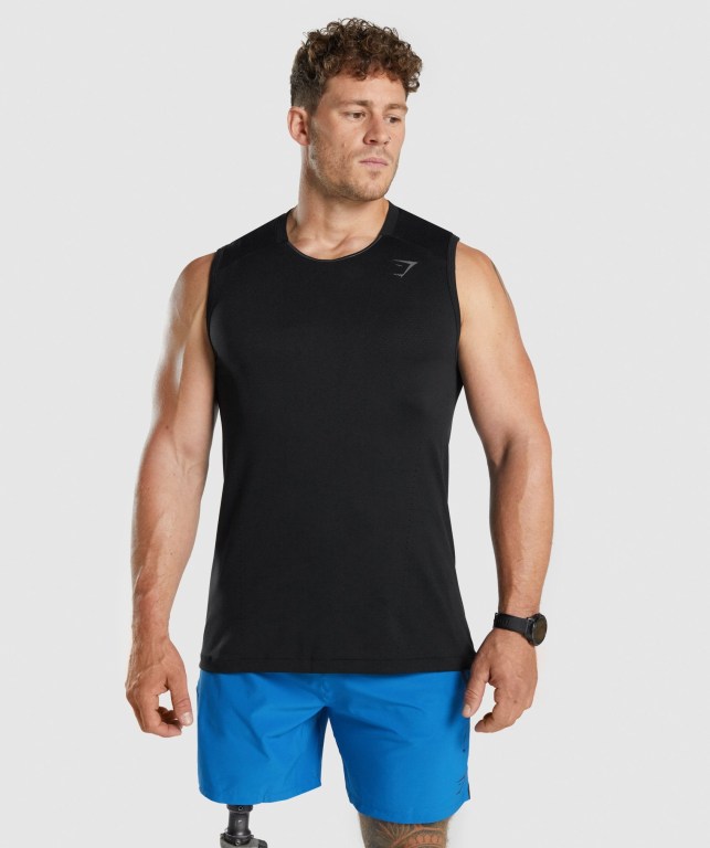 Tank Top Gymshark Apex Seamless Hombre Negros | aL1aXDwhjUs