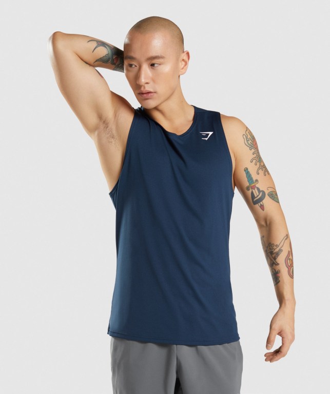 Tank Top Gymshark Arrival Hombre Azul Marino | wuS9fqrEHx2