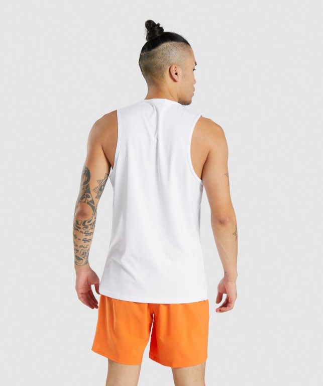 Tank Top Gymshark Arrival Hombre Blancos | bHK51INCZl7