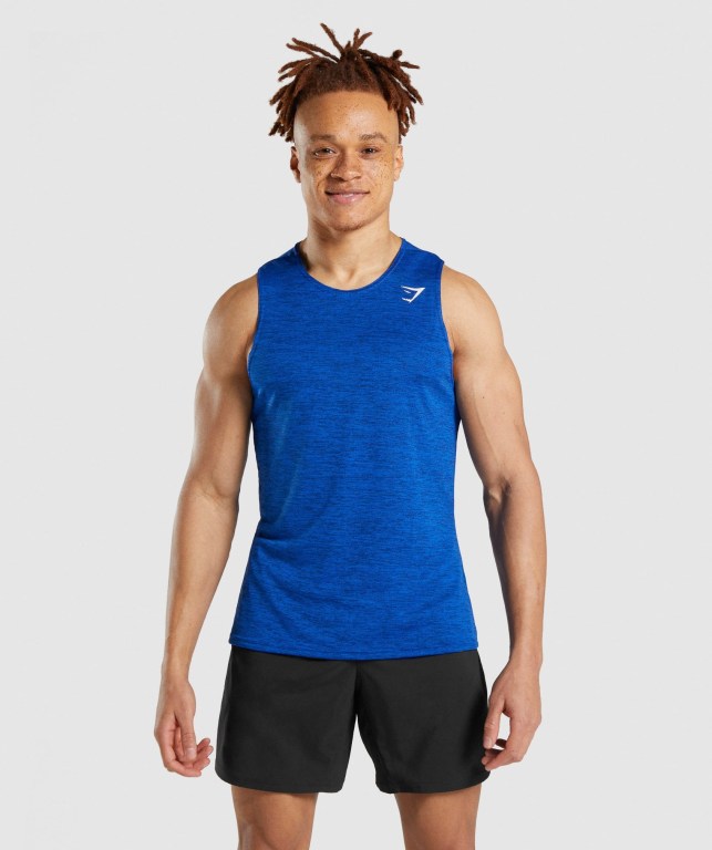 Tank Top Gymshark Arrival Marl Hombre Azules | XBzvaAAT7wP