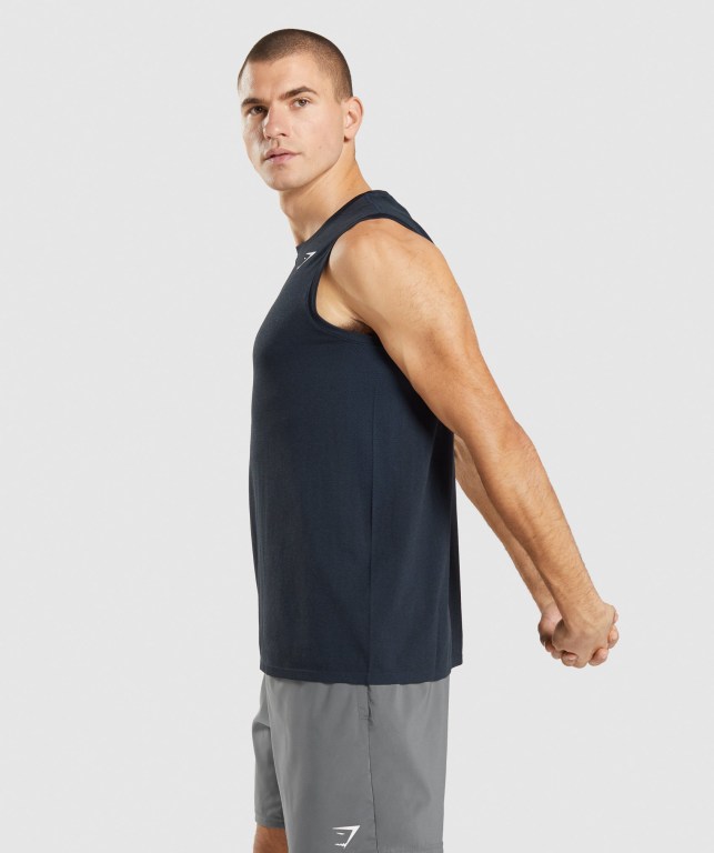 Tank Top Gymshark Arrival Seamless Hombre Azul Marino | czMc2vVWD1S