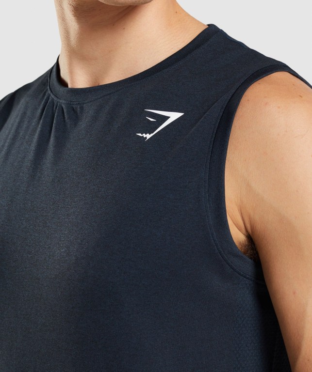 Tank Top Gymshark Arrival Seamless Hombre Azul Marino | czMc2vVWD1S