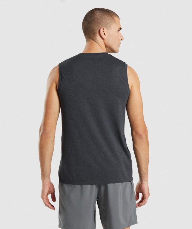 Tank Top Gymshark Arrival Seamless Hombre Negros | wk4h7dcvta7