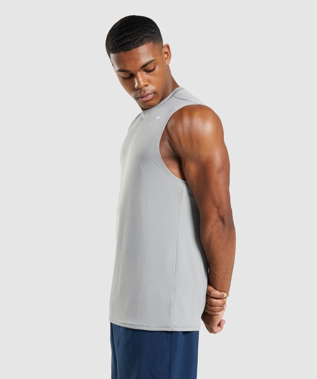 Tank Top Gymshark Arrival Sin Manga Hombre Grises | HZbtnNqHrgh