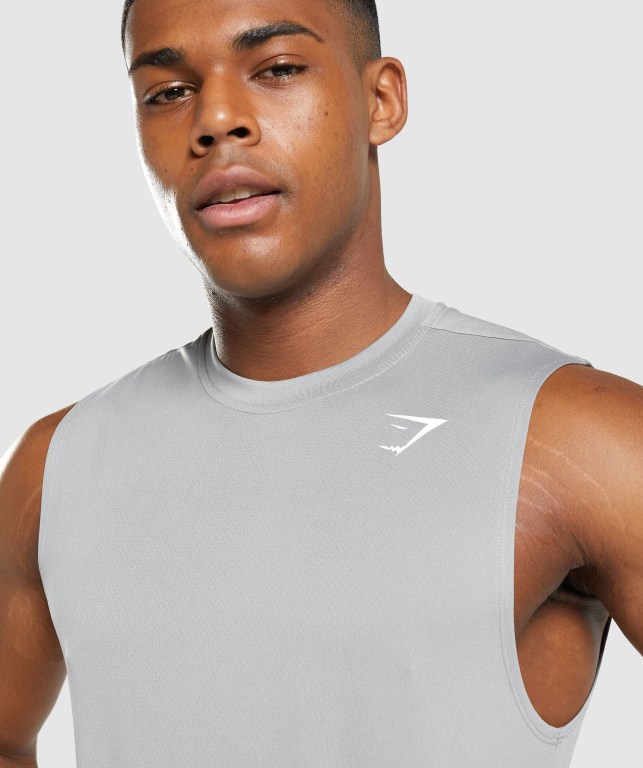 Tank Top Gymshark Arrival Sin Manga Hombre Grises | HZbtnNqHrgh