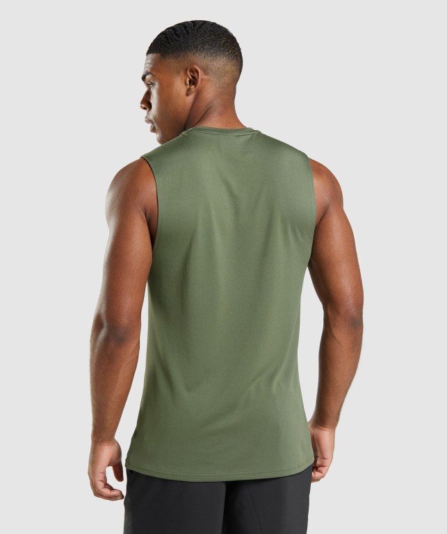 Tank Top Gymshark Arrival Sin Manga Hombre Verde Oliva | pOJr7hMYFAK