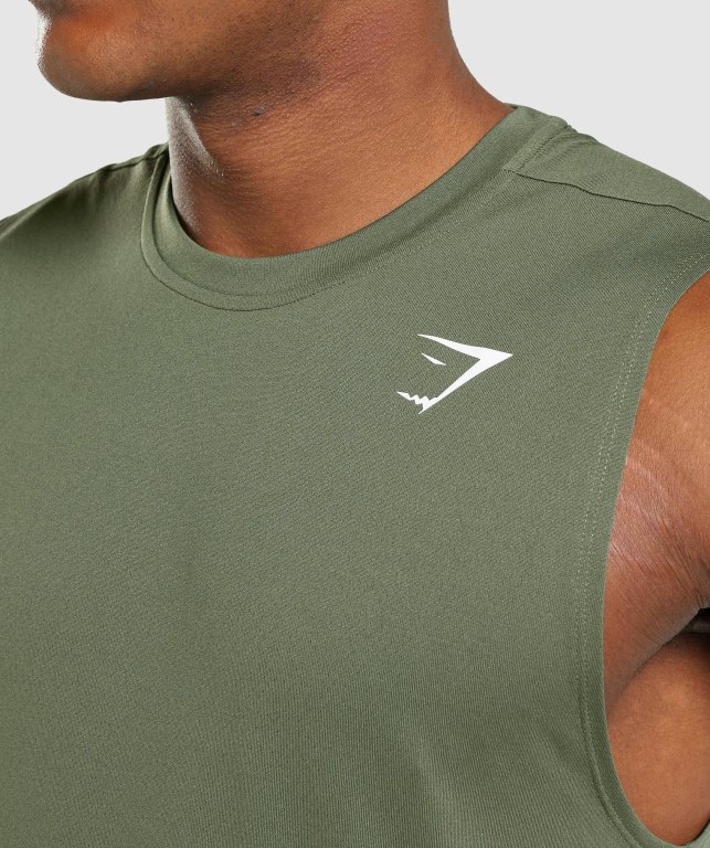 Tank Top Gymshark Arrival Sin Manga Hombre Verde Oliva | pOJr7hMYFAK