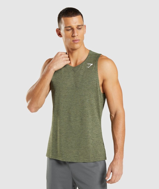 Tank Top Gymshark Arrival Slim Marl Hombre Verde Oliva Verde Oliva | VUwoDlcDNI9