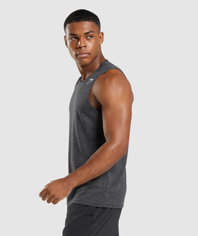 Tank Top Gymshark Arrival Slim Marl Hombre Negros Negros Grises | u7j2fF3Wo5x