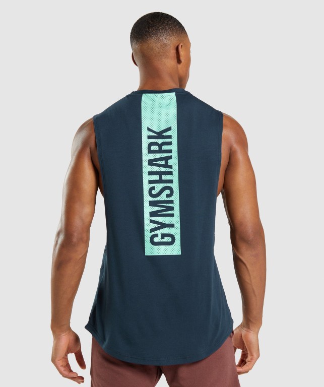 Tank Top Gymshark Bold Drop Arm Hombre Azul Marino | GPo3k4qvQcC