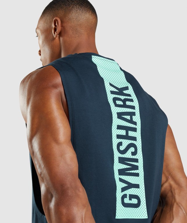 Tank Top Gymshark Bold Drop Arm Hombre Azul Marino | GPo3k4qvQcC