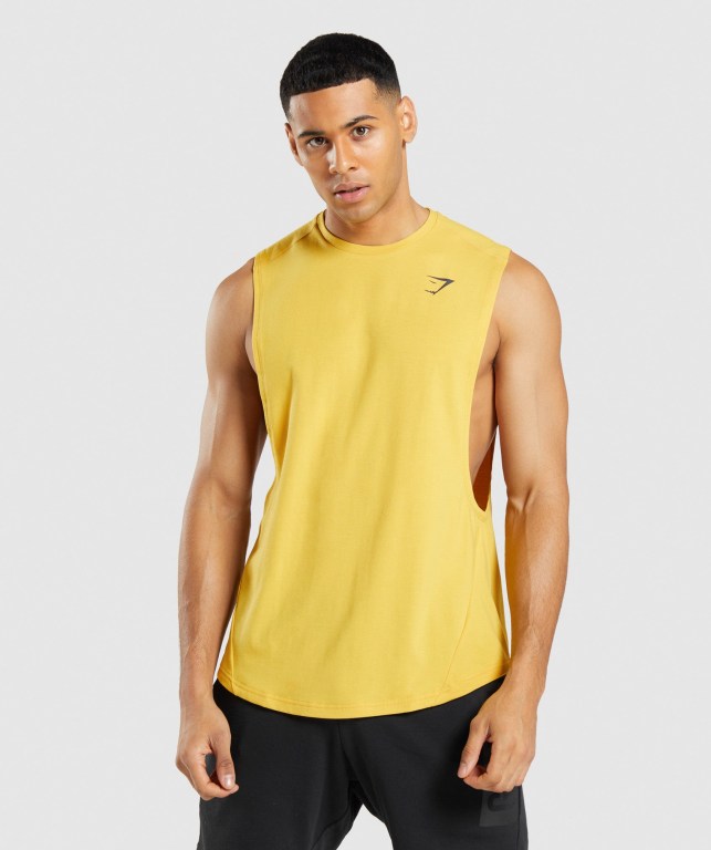 Tank Top Gymshark Bold Drop Arm Hombre Amarillos | Jl75XFVankE