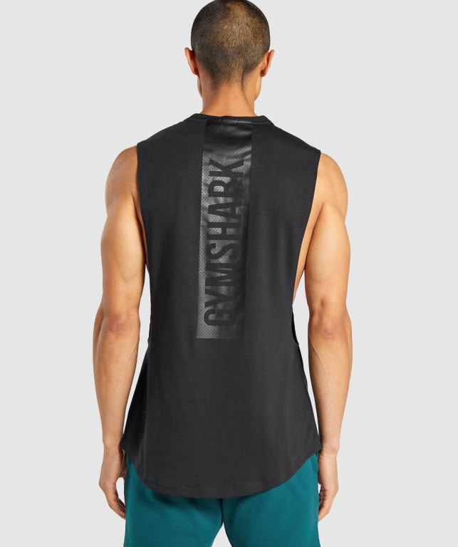 Tank Top Gymshark Bold Drop Arm Hombre Negros | N121ijzT8lg