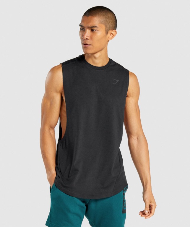 Tank Top Gymshark Bold Drop Arm Hombre Negros | N121ijzT8lg