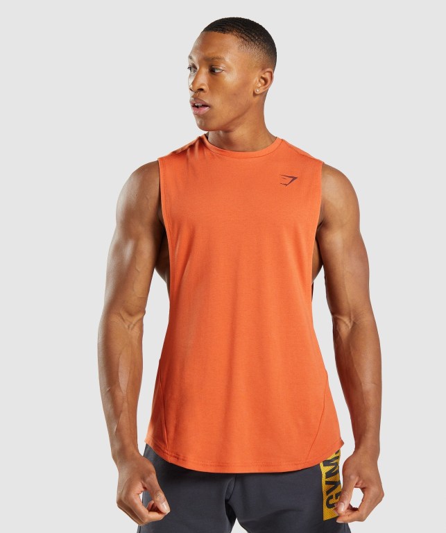 Tank Top Gymshark Bold Drop Arm Hombre Naranjas | YrwupPg2Mj7