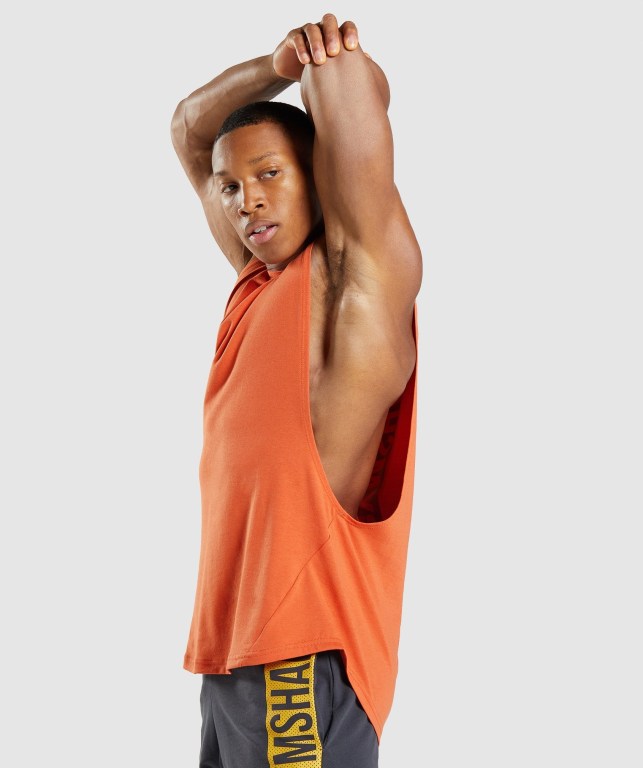 Tank Top Gymshark Bold Drop Arm Hombre Naranjas | YrwupPg2Mj7