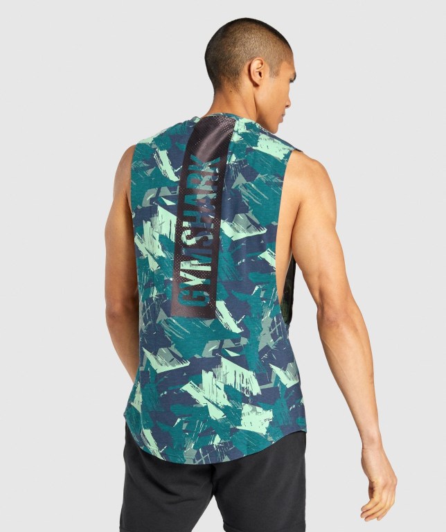 Tank Top Gymshark Bold Drop Arm Hombre Verdes | SQfHZrmWEgt