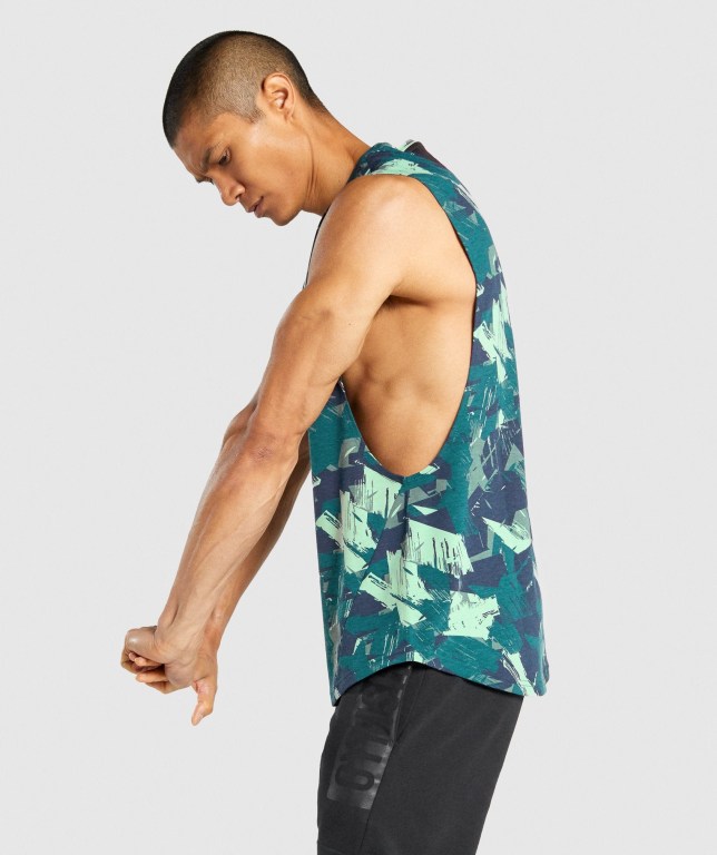 Tank Top Gymshark Bold Drop Arm Hombre Verdes | SQfHZrmWEgt