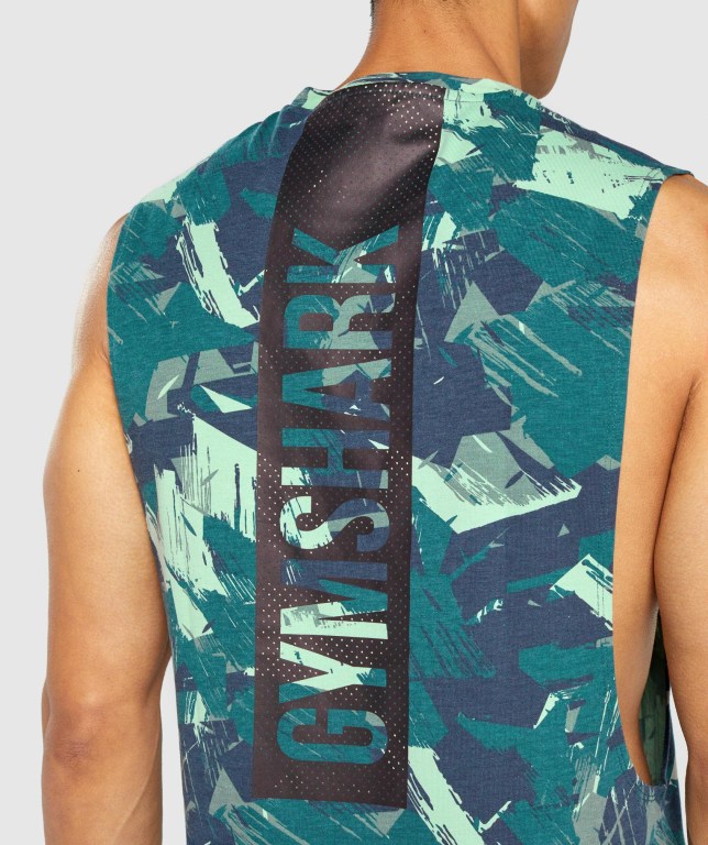 Tank Top Gymshark Bold Drop Arm Hombre Verdes | SQfHZrmWEgt