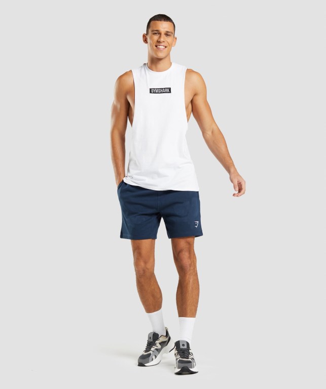 Tank Top Gymshark Central Drop Arm Hombre Blancos | RCmrbgAhA9x